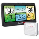 ThermoPro Hygromètre numérique sans fil TP280B, 300m, intérieur et extérieur, station météo, grand écran LCD