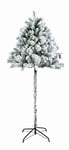 Garden Store Direct Half Parasol Christmas Tree 5ft, 6ft & 7ft - Green or Snowy/Flocked (6ft (180cm), Snowy/Flocked)
