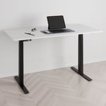 Höj och sänkbart skrivbord, 2 motorer, digital, svart stativ, vit bordsskiva 180x80 cm