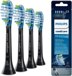 4-Pack Genuine Philips C3 Premium Plaque Control Brush Heads, Black