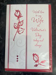 Wife Valentine's Day Card With Love Red Rose Lovely Verse CC
