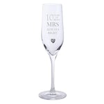 Personalised Dartington 10th Crystal Wedding Anniversary Mr Right Mrs Always Right Crystal Champagne Flute with Crystal Heart in Gift Box Add Your Own Message