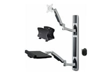 StarTech.com Wall Mount Workstation, VESA Mount For 32" Monitors (22lb/10kg), Fully Articulating Arms For Single Monitor Mount & Keyboard Tray