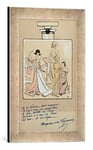 'Encadré Image de Sem "caricature of Coco Chanel (1883–1971) in a Bottle Of Chanel N ° 5, from' Le nouvel monde ', 1923, d'art dans le cadre de haute qualité Photos fait main, 30 x 40 cm, argent Raya