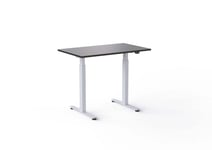 Wulff Höj och sänkbart skrivbord 100x60cm, 2 motorigt, 7 års garanti Färg på stativ: Vit - bordsskiva: Svart laminatskiva