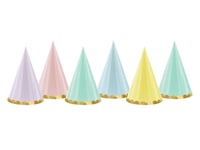 Partydeco Cpp24, Party Hat, Papper, Multifärg, 6 Styck, Födelsedag, 160 Mm