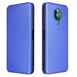 GOGME Case for Nokia G10 | G20 Flip Wallet Cover with [Card Slots], Anti-Scratch Carbon Fiber PC + Shockproof TPU Inner Protective + Ring Stand Holder. Blue