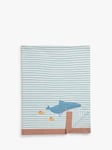 John Lewis Sail Away Stripe Cotton Baby Blanket, 100 x 80cm