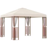 Partytält 3x3m för 15 Pers med Flugnät, Beige