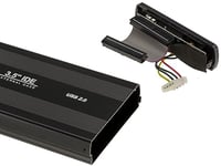 KALEA-INFORMATIQUE Boitier Externe USB pour disques durs IDE 3.5 40 pin avec Alimentation Externe. en Aluminium, Coloris Noir