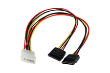 StarTech.com 12in LP4 to 2x SATA Power Y Cable Adapter - Molex to to Dual SATA Power Adapter Splitter - strömadapter - 4 pin intern effekt till SATA-ström