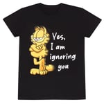 Unisex Kortærmet T-shirt Garfield Ignoring You Sort S
