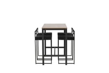 Venture Design Camden & Opelika bargrupp Svart/valnöt 4 stolar & bord 120 x 60 cm