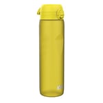 Ion8 1 Litre Water Bottle, Leak Proof, Flip Lid, Carry Handle, Rapid Liquid Flow, Dishwasher Safe, BPA Free, Soft Touch Contoured Grip, Ideal for Sports and Gym, Carbon Neutral Recyclon, Yellow