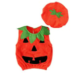 Cosplay Halloween Toddler Baby Pumpkin Sleeveless Romper Hats 120cm