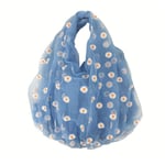 Goldyqin Small daisy bag embroidery mesh bag spring and summer cute small fresh shopping bag practical handbag