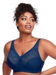 Glamorise Magiclift Non Wire Minimizer Bra - Blue, Blue, Size 46C, Women