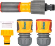 NEW Hozelock Hose Fittings & Nozzle Starter Set  3 in 1 Soft Touch End  & Stop