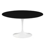 Knoll - Saarinen Round Table - Matbord Ø 137 cm Vitt underrede skiva i Svart laminat - Matbord