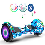 QINGMM Hoverboard,10'' Two Wheel Self Balancing Car,with Bluetooth Speakers And LED Glowing Tires,Electric Scooter for Kids And Adult, Great Gifts,blue