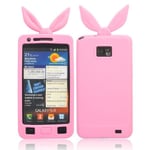 Samsung Funny Bunny (ljusrosa) Galaxy S2 Silikonskal