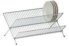 Collapsible Dish Drainer Rack X Shape 2 Tier Pot Dry Drip Plate Bowl Cutlery Draining Dryer (Without Tray)