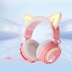 Cat Ear Gaming Headset RGB Light BT Wireless Headphones for Laptops PCs TPG