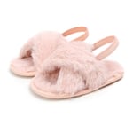 Winter Baby Slipper Cute Hairy Elastic Waist Plush Pink 12-18months