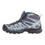 Salomon X Ultra Pioneer Mid Gore-Tex Women's Hiking Waterproof Shoes, All weather, Secure foothold, and Stable & cushioned, Ebony, 4