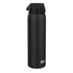 Ion8 Vacuum Insulated Stainless Steel 1 Litre Water Bottle, 920 ml/31 oz, Leak Proof, Easy to Open, Secure Lock, Dishwasher Safe, Carry Handle, Metal Water Bottle, Ideal for Sports and Yoga, Black