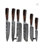 Köksknivar, rostfritt stål, japansk Santoku, 4-delars set 2