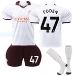 23-24 Manchester City Borta fotbollsdräkt för barn nr 47 Foden X 28