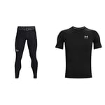 Under Armour Men's UA HG Armour Leggings Pants & Mens UA HG Armour Comp SS, Short-Sleeved Sports t-Shirt for Men, Comfortable and Lightweight Gym Clothes for Workouts