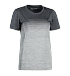 Geyser, sømløs stripete T-skjorte for kvinner, G11024, grafittmelert, XL