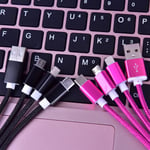 3 In 1 Usb Cable Keychain Short Micro Type C Multi Charger Black
