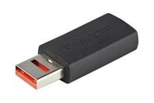 StarTech.com Secure Charging USB Data Blocker Adapter, Male to Female USB-A Charge-Only Adapter, No-Data Charge/Power-Only Adapter for Phone/Tablet, Data Blocking USB Protector Adapter - 5V, 2.4A (12 W) Max (USBSCHAAMF) - USB opladeradapter - USB (kun str