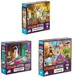 Exploding Kittens Jigsaw Puzzle Bundle | Art Selection with Cat in The Mirror Jigsaw Puzzle for Adults, Cat Puzzles for Family Fun & Game Night