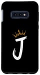 Coque pour Galaxy S10e Queen King Lettre J – Lettre préférée avec alphabet couronne