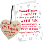 Funny Valentines Day Card Wood Heart Valentine's Day Gift For Him Boyfriend