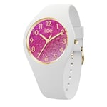 Ice-Watch - ICE glitter White pink - Montre blanche pour femme avec bracelet en plastique - 022572 (Small)