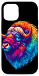 iPhone 13 Pro Cool Musk Ox Graphic Spirit Animal Illustration Tie Dye Art Case