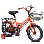 JACK'S CAT 12-18 inch Kids Bike with Training Wheels,Ages 2-9 Years Old Girls & Boys Children Bicycle, Toddler Kids Bicycle,Orange,14