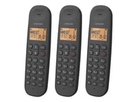 Logicom Iloa 350 - Téléphone sans fil avec ID d'appelant - DECT\GAP - (conférence) à trois capacité d'appel - noir + 2 combinés supplémentaires