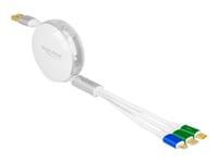 Delock - Usb-Kabel - Usb (Hane) Till Mikro-Usb Typ B, 24 Pin Usb-C (Hane) - Usb 2.0 - 10 V - 3 A - 1.13 M - Indragbar, Platt, Up To 480 Mbps - Vit