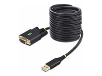 StarTech.com 10ft (3m) USB to Null Modem Serial Adapter Cable, Interchangeable DB9 Screws/Nuts, COM Retention, USB-A to RS232, FTDI, Level-4 ESD Prot