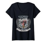Womens Veteran Day In My Darkest Hour I Needed A Hand I Found A Paw V-Neck T-Shirt