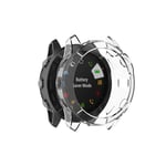 subtel® Protective Case Compatible for Garmin Fenix 6X, Fenix 6X Pro, Fenix 6X Pro Solar - 51mm Fitness Tracker GPS Smart Watch Cover Smartwatch Corner Edge Protector Bumper Case Frame - Crystal Clear