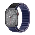 Nylon Armband Apple Watch 8 (41mm) - Midnight black