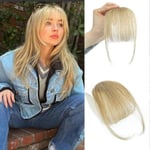 Luggs Hårklipp, 100% Äkta Mänskligt Hår, Tunna Luggs, Clip-on Luftluggs för Kvinnor, Böjda Luggs - FÄRG: Askblond