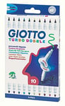 10 Pack - Double Ended Giotto Turbo Dobble Felt Twin Tip Pens - School Kids Art
